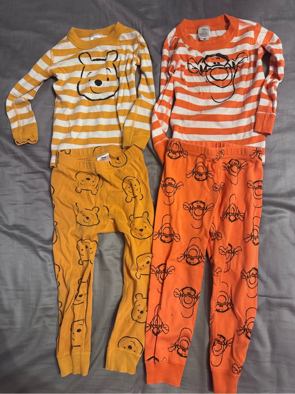 Hanna Andersson Winnie the Pooh & Tigger Striped Pajama Sets - Yellow & Orange